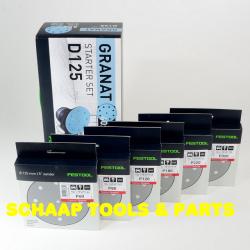 Schuurschijven 125 mm GRANAT assortiment starter set D125 GR-Set per 60 verpakt | 578668
